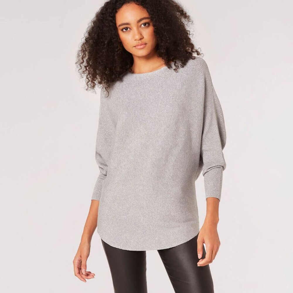 NWT batwing metallic sweater